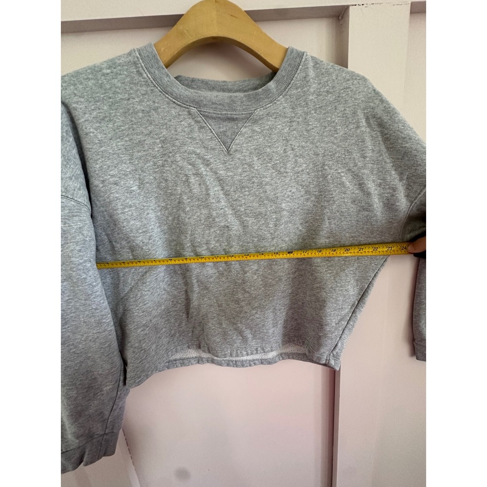 Banana Republic Womens Gray Cropped Crewneck Sweatshirt Pullover Size S - Picture 5 of 6